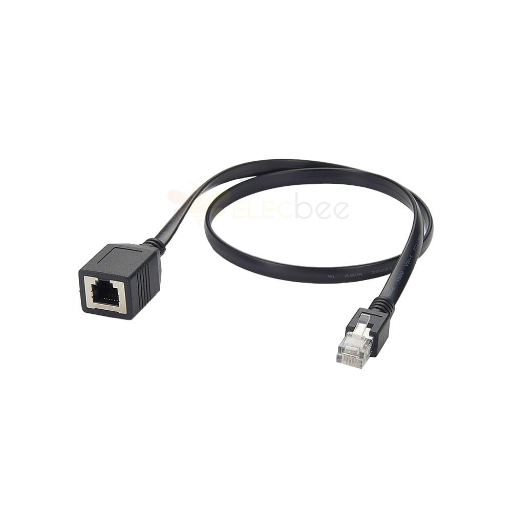 RJ12 6P6C Macho para Fêmea Cabo de Extensão Telefone Patch Cord Cabo de Comunicação 0,5M