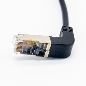 90 Grad RJ45 Kabel 0.6M Stecker zu weiblicher Schraubplatte Mount Ethernet LAN Network Extension
