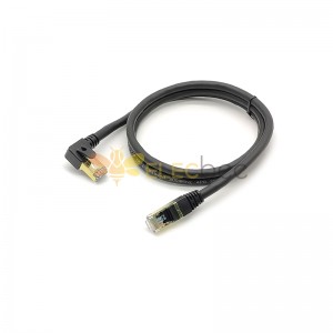 Cat7 Ethernet кабель Прямой угол RJ45 90 -градусный сетевой разъем сети