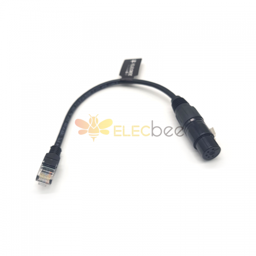 Dmx xlr 5 pinos fêmea para adaptador de cabo macho rj45 para iluminação led decodificadores dmx512 0,1 metro