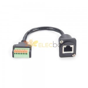 RJ45 8P8C Panel Mount Breakout Board with Screw Terminal Terminal   Straight to RJ45 ,Straight Female