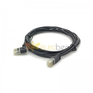 Cable Ethernet Cat6 ultrafino RJ45 en ángulo recto a recto Cable de red Utp Cable de conexión 90 grados Cat6 Lan para enrutador de ordenador portátil Tv Box
