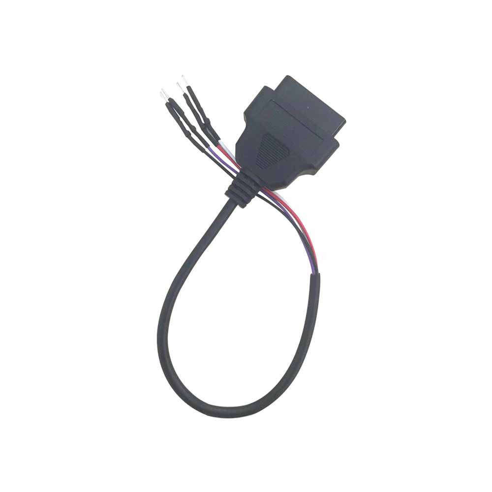 30 cm langer OBD-Buchsenstecker mit offenem vieradrigem 22-AWG-Kabel und männlichem OBD-Endanschluss