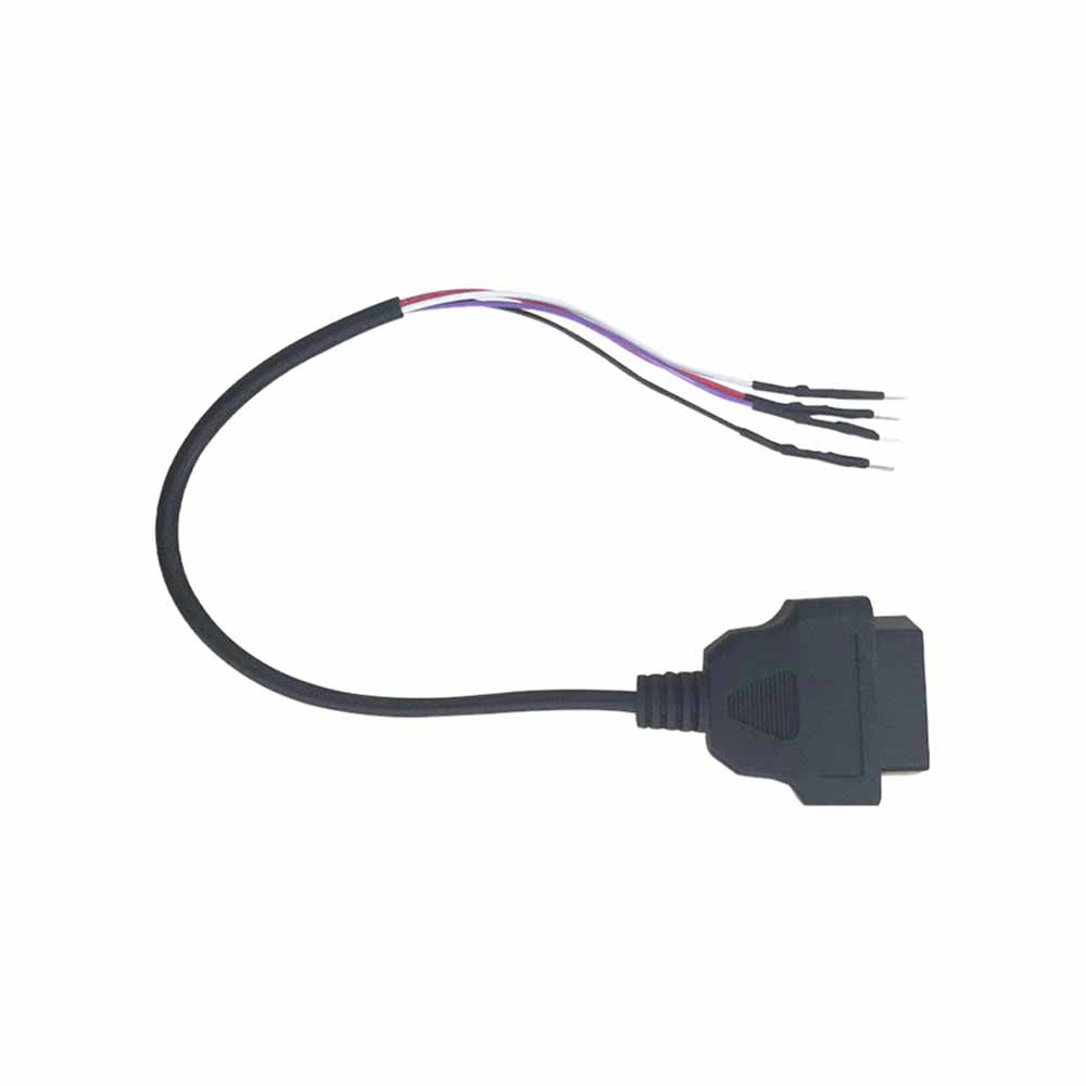 30 cm langer OBD-Buchsenstecker mit offenem vieradrigem 22-AWG-Kabel und männlichem OBD-Endanschluss