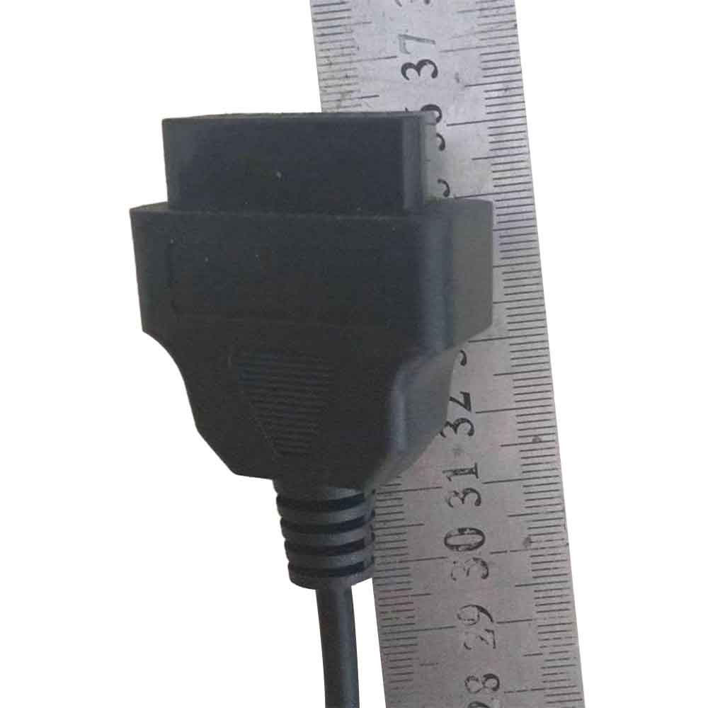 30 cm langer OBD-Buchsenstecker mit offenem vieradrigem 22-AWG-Kabel und männlichem OBD-Endanschluss