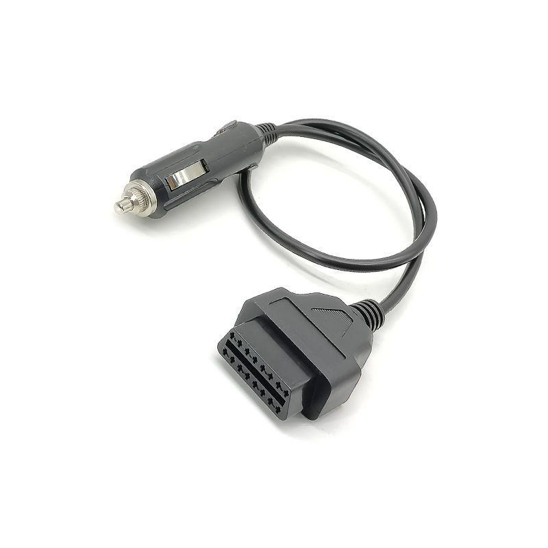 OBD-Buchse auf Zigarettenanzünder-Adapter, hochtemperaturbeständiges PVC-Kabel, 50 cm