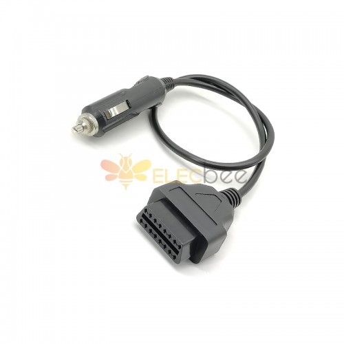 OBD-Buchse auf Zigarettenanzünder-Adapter, hochtemperaturbeständiges PVC-Kabel, 50 cm