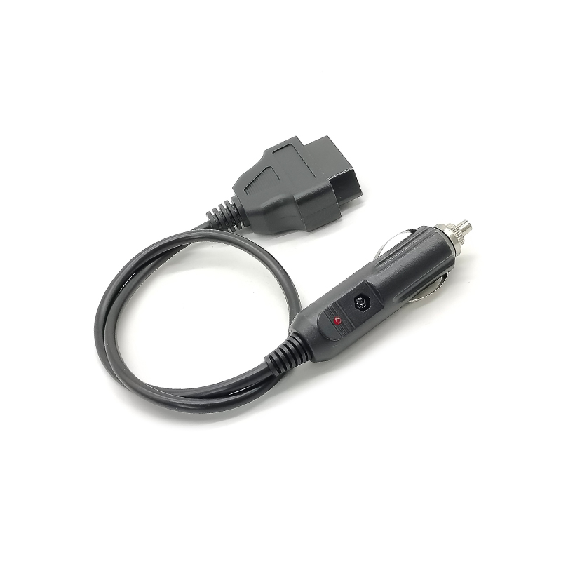 OBD-Buchse auf Zigarettenanzünder-Adapter, hochtemperaturbeständiges PVC-Kabel, 50 cm