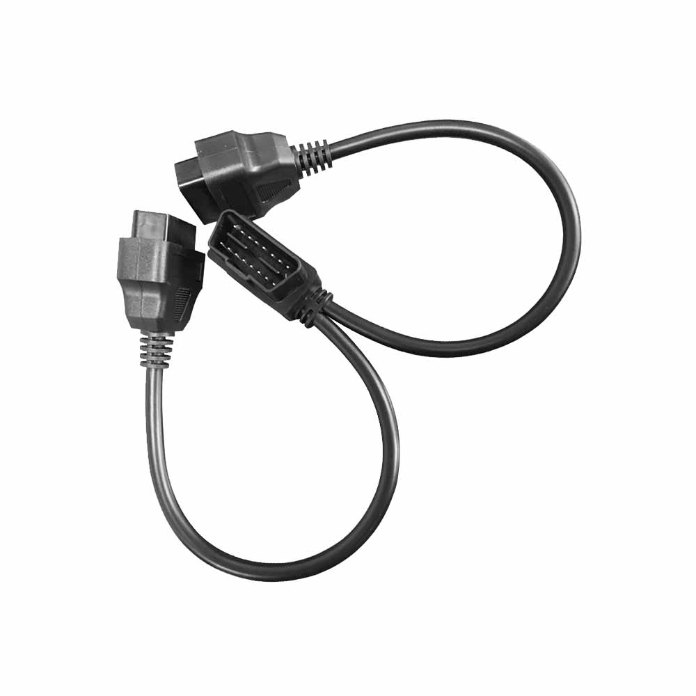 OBD2 rechtwinkliger Stecker auf Dual-Buchse, Auto-Diagnose-Verlängerungskabel, OBD2-Stecker, Kabel-Adapter, 20 cm