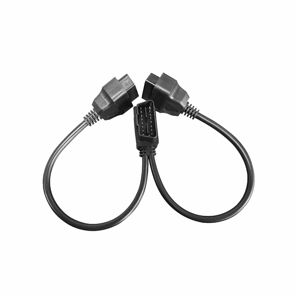 OBD2 rechtwinkliger Stecker auf Dual-Buchse, Auto-Diagnose-Verlängerungskabel, OBD2-Stecker, Kabel-Adapter, 20 cm