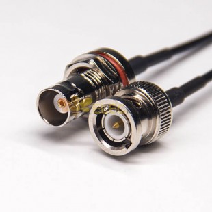 Conector BNC con cable impermeable hembra recta a BNC cable macho recto con RG174 10cm