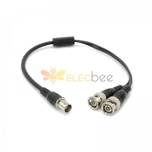 BNC To 2BNC Cable Assembly One Female To Two BNC Male Connector With RG58 Cable 50CM
