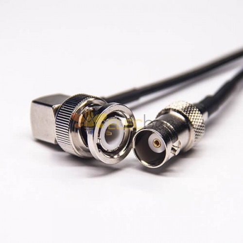 20 piezas BNC a Cable Coaxial en ángulo recto macho a 180 grados hembra RG174 montaje de Cable 10cm