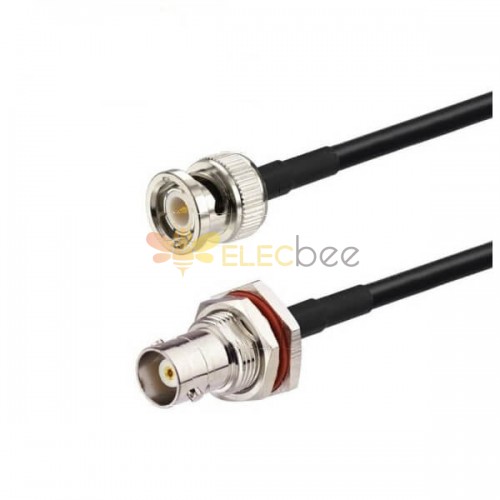 20 pièces RF câble mâle femelle BNC à BNC cloison RG58 Pigtail RF câble Coaxial 10CM