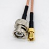 20 adet SMC Konektörü Düz Dişi - BNC Düz Erkek Koaksiyel Kablo, RG316 1m