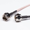 F Type Cable to Coax 75Ohm Brown RG179 Solder with F Type Straight Male 10cm