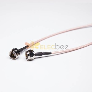20pcs F Type Cable to Coax 75Ohm Brown RG179 Solder with F Type Straight Male 100cm