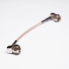 F-type Coaxial Aerial Cable 90 Degree Solder to Brown 75Ohm Cable RG179
