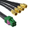 Mini Fakra A Type Jack 4 in 1 Green E Code to SMA Plug Male 4 Ports Universal Vehicle Car Coaxial Cable Assembly تخصيص