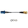 Dişli Fakra C Mavi Düz Fiş Erkek - MMCX Erkek R/A Araç Bağlantı Uzatma Kablosu Tertibatı 1.13 Kablo 10 cm