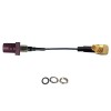 Gerader Fakra-D-Code-Stecker mit Gewinde auf MMCX-Stecker R/A Fahrzeugverbindung Verlängerungskabel 1.13 Kabel 10cm
