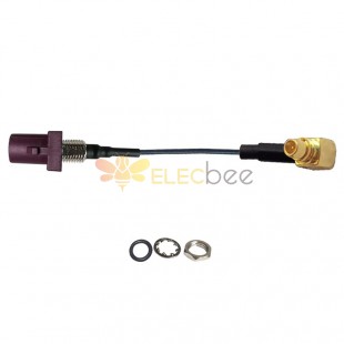 Threaded Fakra D Code Straight Plug Male to MMCX Male R/A Vehicle Connection Extension Cable Assembly 1.13 Cable 10cm