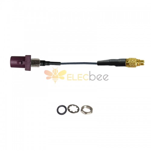 Roscado Fakra Código D Enchufe recto Macho a MMCX Macho Conexión de vehículo Cable de extensión Asamblea 1.13 Cable 10cm