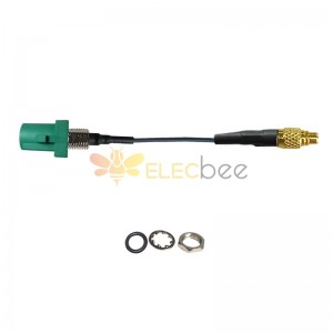 Threaded Fakra E Green Straight Plug Male to MMCX Male Vehicle Connection Extension Cable Assembly 1.13 Cable