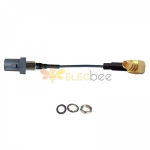 Roscado Fakra gris G enchufe recto macho a MMCX macho R/A montaje de Cable de extensión de conexión de vehículo 1,13 Cable