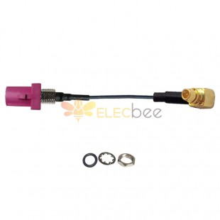 Threaded Fakra H Code Straight Plug Male to MMCX Male R/A Vehicle Connection Extension Cable Assembly 1.13 Cable 10cm