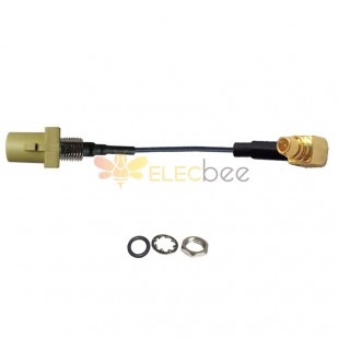 Threaded Fakra K Kurry Straight Plug Male to MMCX Male R/A Vehicle Connection Extension Cable Assembly 1.13 Cable 10cm