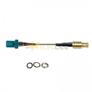 Threaded Fakra Z Waterblue Straight Male to MCX Male Plug Vehicle Extension Cable Assembly RG137 Cable 10cm