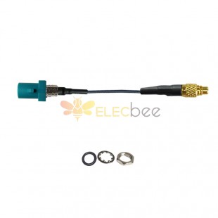 Threaded Fakra Z Waterblue Straight Plug Male to MMCX Male Vehicle Connection Extension Cable Assembly 1.13 Cable 10cm