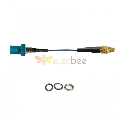 Fakra Z Wasserblauer Stecker mit Gewinde, gerader Stecker auf MMCX-Stecker, Fahrzeugverbindung, Verlängerungskabel, 1,13 Kabel