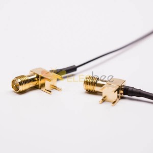 RP SMA hembra a Ipex adaptador cable 90 grados crimpado PCB montaje conector