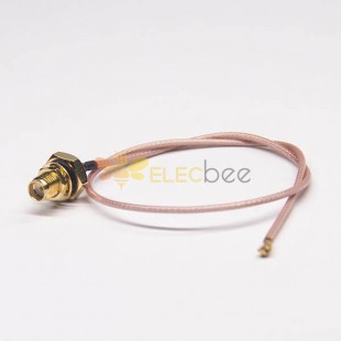 Waterproof SMA Cable Straight Female Blukhead to IPEX I Coaxial Cable Assembly RG178 20cm