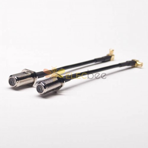 F Connector Coaxial Cable Female Straight to MCX Angled Male with RG174 10cm