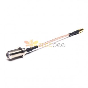 F Type Coaxial Cable Connectors 180 Degree Female to MCX Male Straight with RG316 10cm