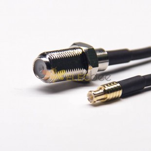 Conector de cabo fêmea do tipo F direto para MCX Masculino Direto com RG174 10cm