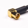 MCX Cable Right Angled Female to 1.0/2.3 Male Straight with RG316 10cm