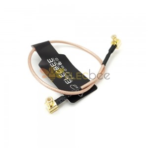 MCX Coaxial Cable RG178 Brown Solder with Angled MCX Male 20cm