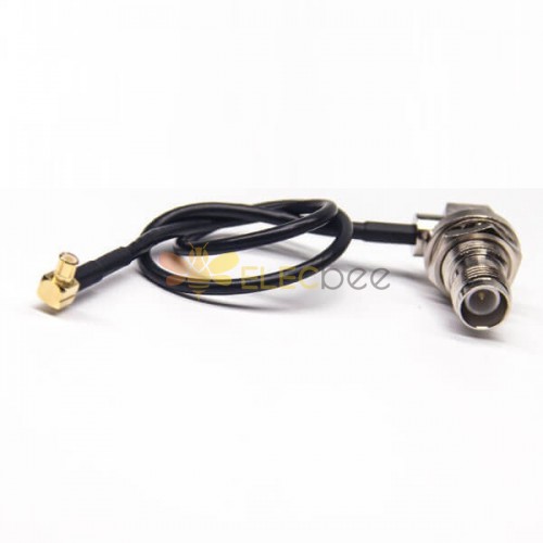 RF Coaxial Cable Assemblies MCX Right Angle Male Blukhead to TNC Female 90 Degree 10cm