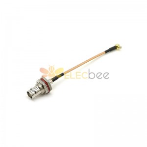 RF Coaxial Cable Connectors Waterproof BNC Female Bulkhead to Right Angle MCX Male Cable Assembly with RG316 0.1M