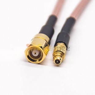 20 adet MMCX Konnektörü Düz Erkek - SMC Düz Dişi Koaksiyel Kablo, RG316 1m