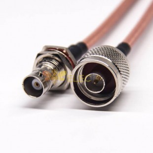 BNC Konnektör Koaksiyel Kablodan N Tipi Düz Erkek RG142 Kablo 10 cm