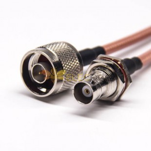 20 peças de cabo coaxial conector BNC para cabo RG142 macho reto tipo N 10cm
