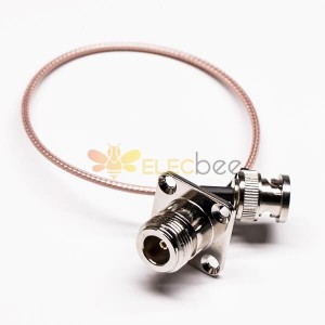 Cabo coaxial com conector N Feminino 4 Buracos Flange para BNC Male Cable Assembly Crimp