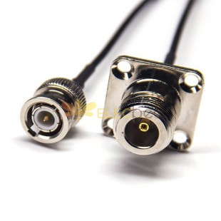 20pcs N Connectors 4 Holes Straight Female to BNC Straight Male Cable with RG174 10cm