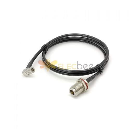 QMA a N Cable QMA Right Angle Masculino para N Straight Female Connector LMR195 1 M