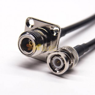 20pcs RF Cable Assemblies BNC Straight Male to N Type Flange Mounting Straight Female with RG58 RG223 RG223 1m